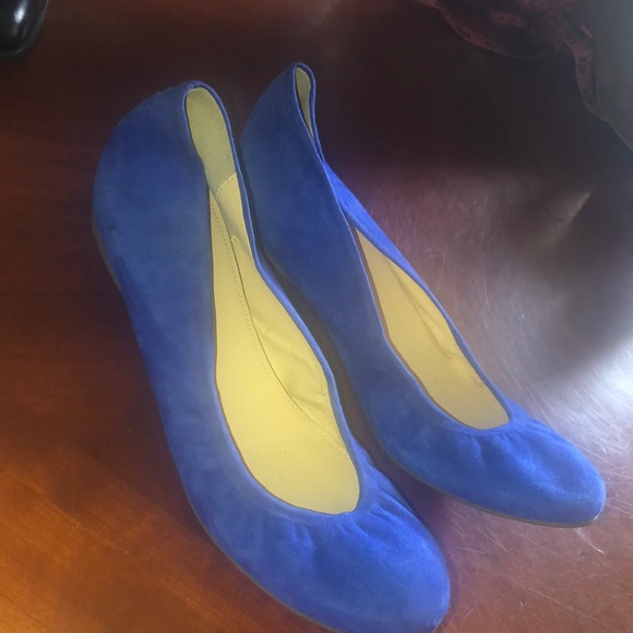 NWT j crew elastic ballerinas size 10 cobalt blue suede - Picture 1 of 3